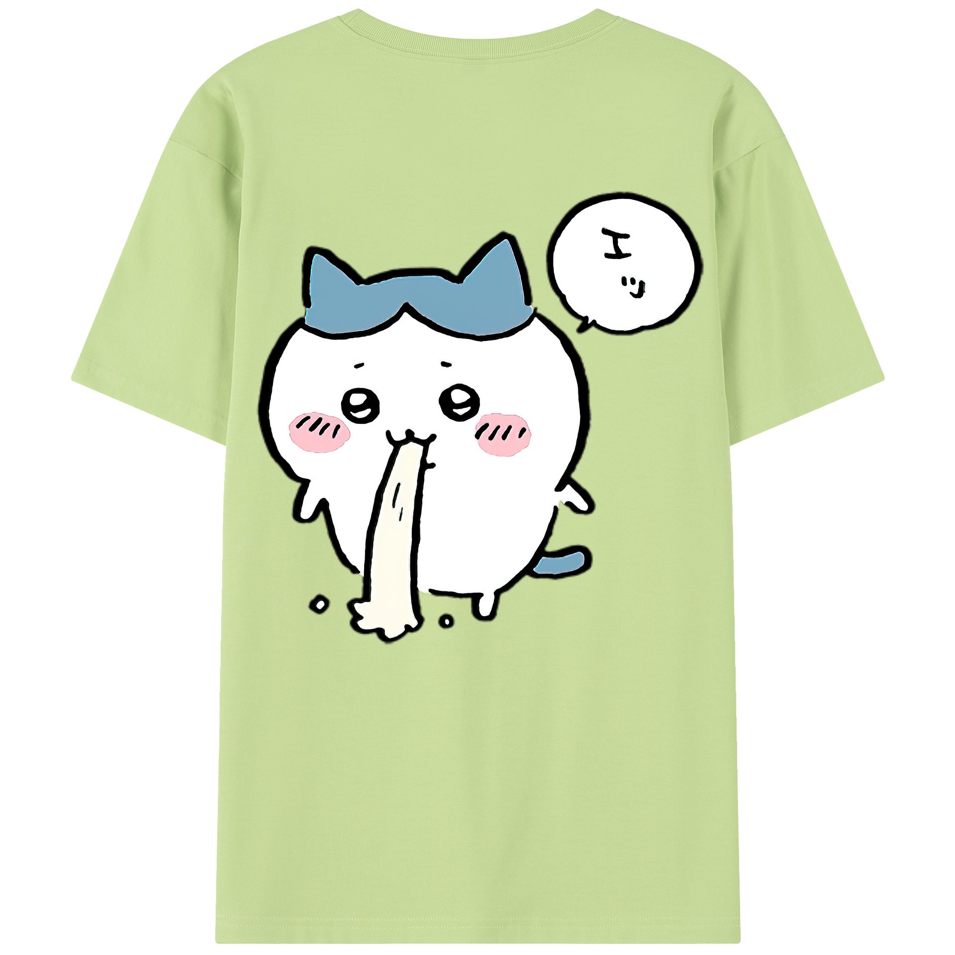 （画像用） ちいかわ ハチワレ Chii-kawa hachiware 綿100％半袖Tシャツ（背面プリント）
